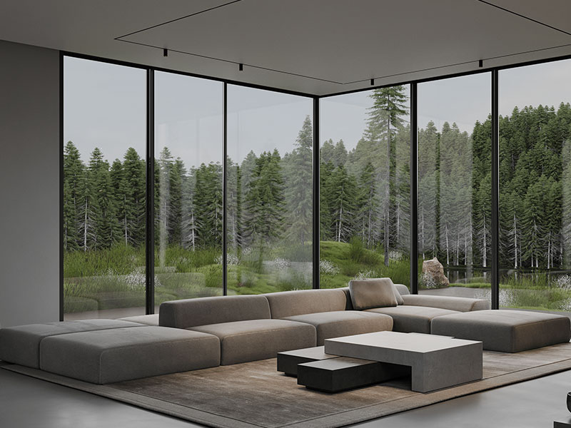 Ứng dụng thực tế cửa Slim Panorama Kenwin trong không gian sống